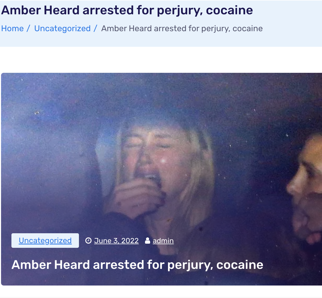 Fact Check: Amber Heard Was NOT Arrested For Perjury Cocaine As Of